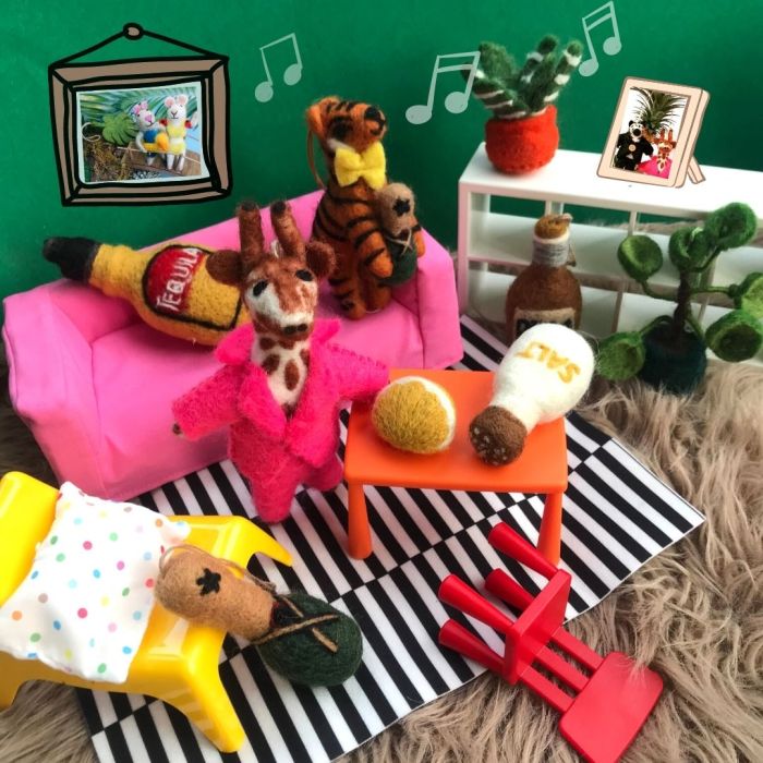 Handmade Felt Gregory Giraffe Hanging Decoration
