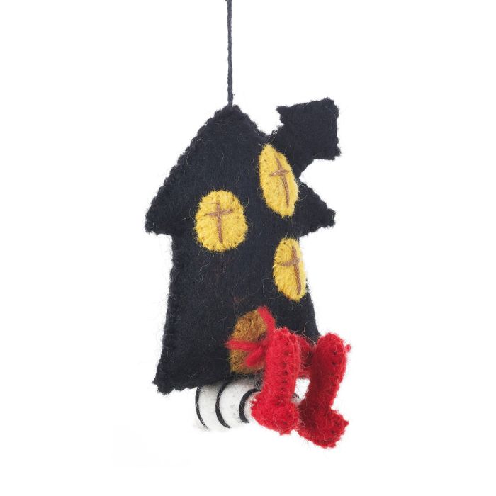 Handmade Hanging Witch's House Needle Felt Halloween Decoration