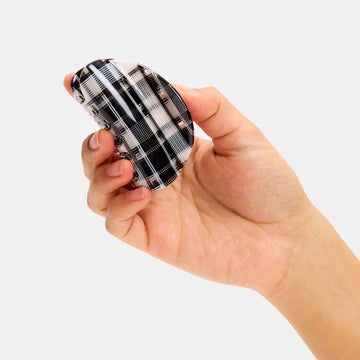 Juno Claw in Black + White Plaid