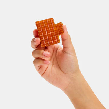 Midi Box Claw in Caramel Plaid