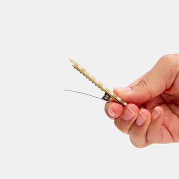 Allie Clips in Oval Olive Check