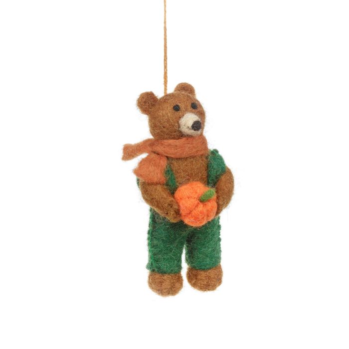 Décoration automnale suspendue en feutre fait main de Radley l'ours