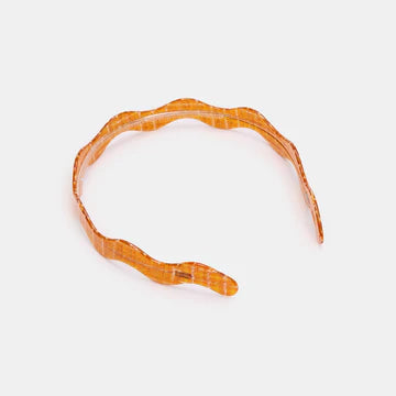 Wavy Headband in Caramel Plaid