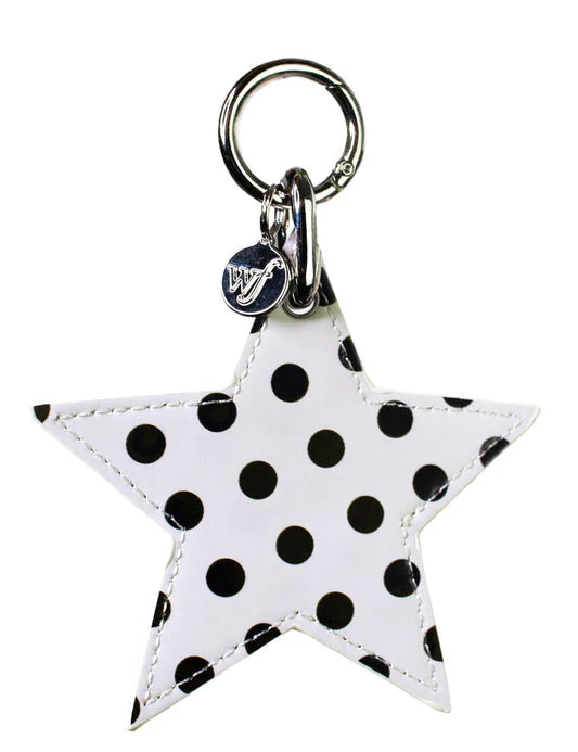 Polka Dot Star Charm | White and Black