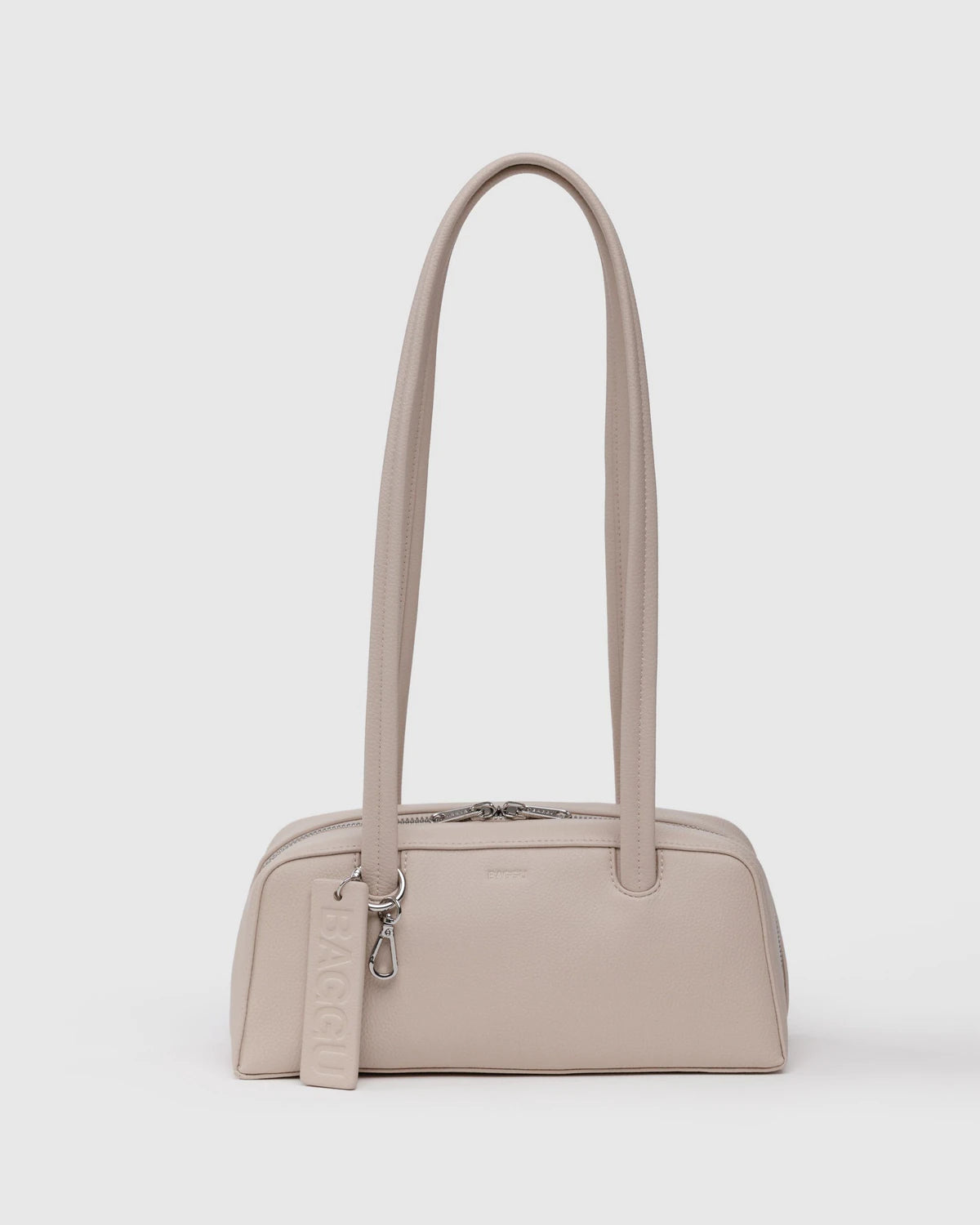 Small Recycled Leather Bowler Bag   Stone