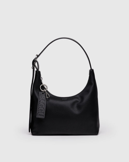 Mini Recycled Leather Shoulder Bag Black