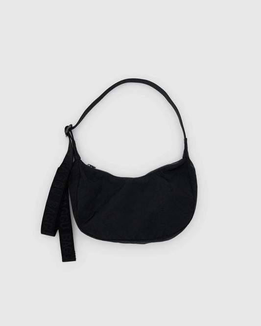 Small Nylon Crescent Bag  Black