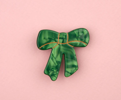 Green Ribbon Hair Clip