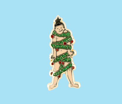 Man Christmas Tree Pin