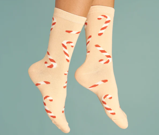 Candy Cane Glittery Socks