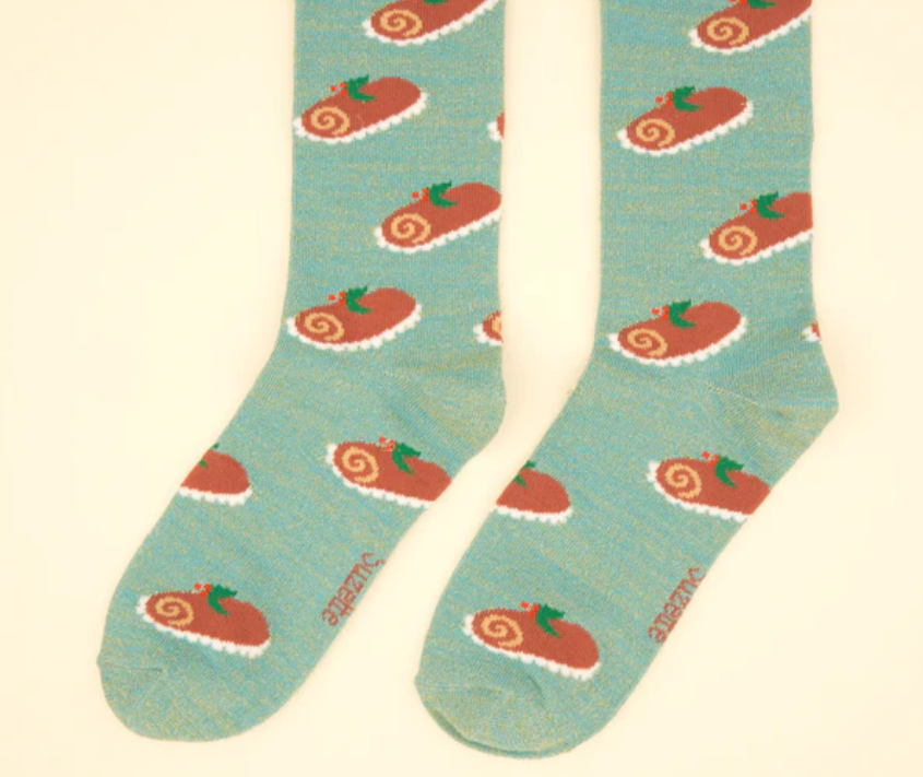 Christmas Log Cake Socks