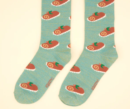 Christmas Log Cake Socks