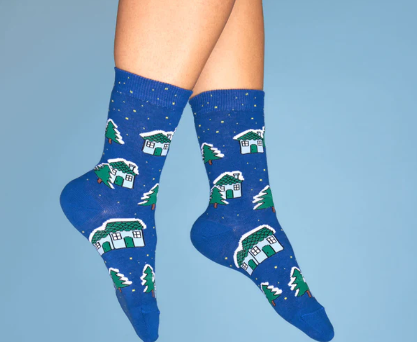 Snowy Town Socks