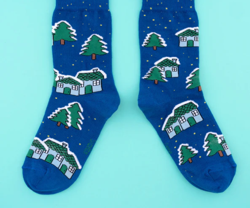 Snowy Town Socks