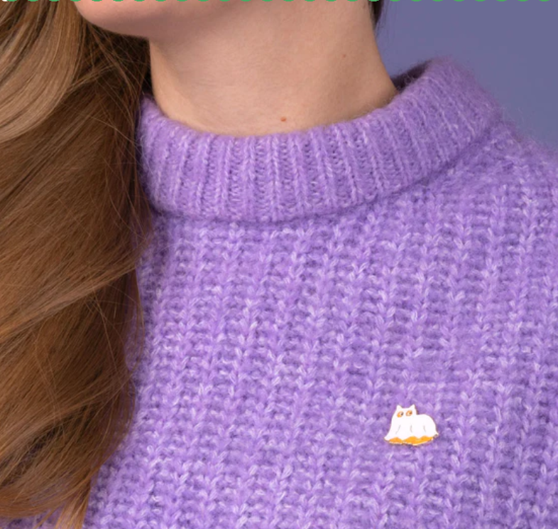 Ghost Cat Pin