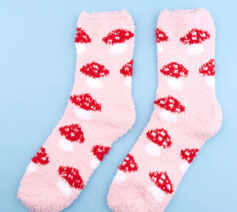 Mushroom Fuzzy Socks