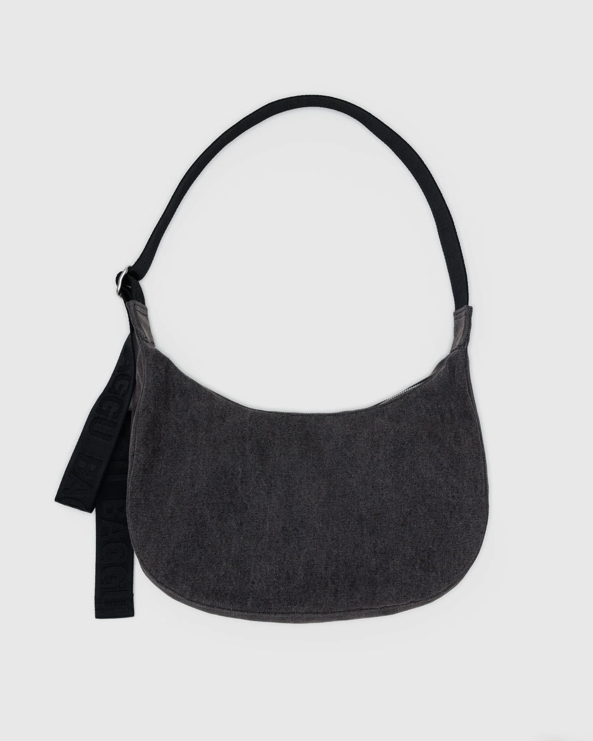 Medium Denim Crescent Bag Washed Black Denim