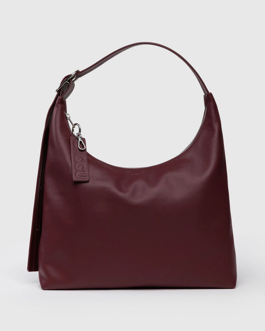 Recycled Leather Shoulder Bag Mahogany