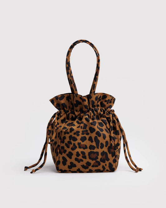 Nylon Drawstring Bag Leopard