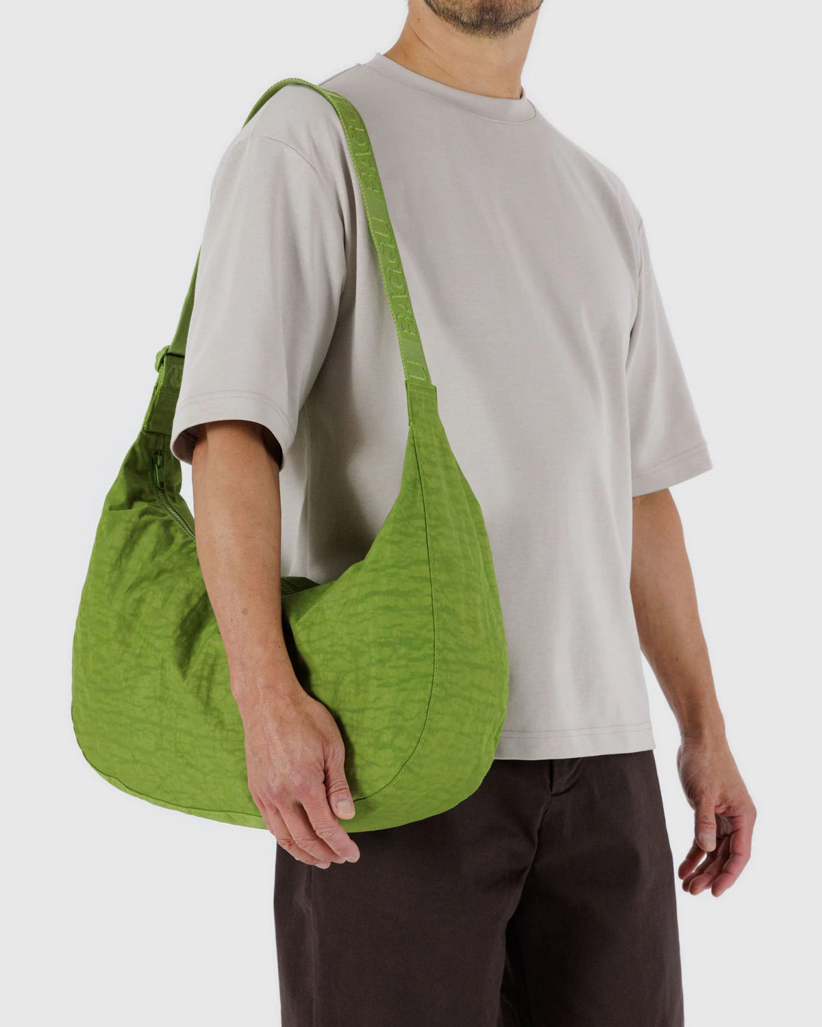 Large Nylon Crescent Bag  Green Juice