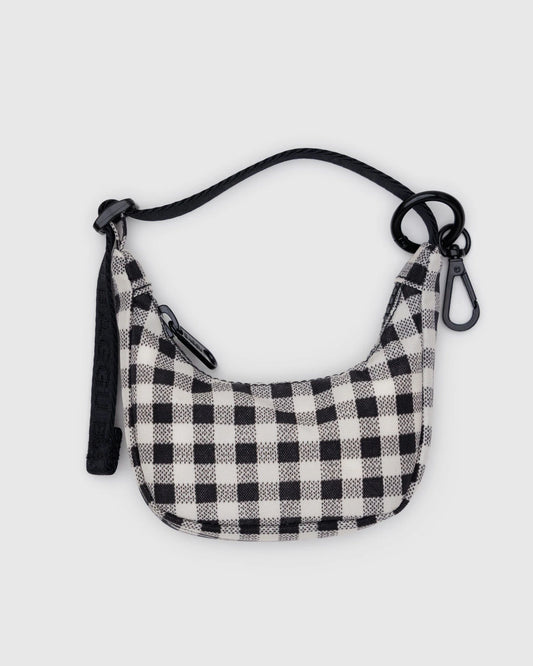 Crescent Bag CharmBlack & White Gingham
