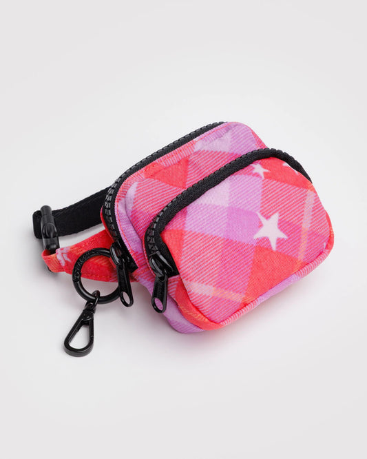 Fanny Pack Charm Pink Star Plaid