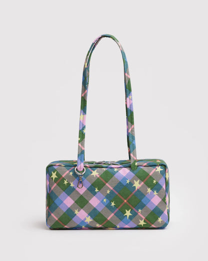 Nylon Bowler Bag  Green Star Plaid
