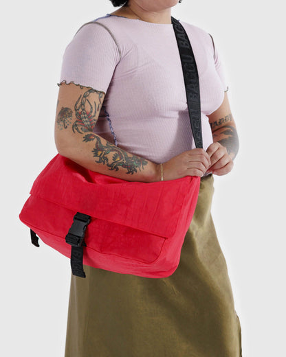 Nylon Messenger Bag  Candy Apple