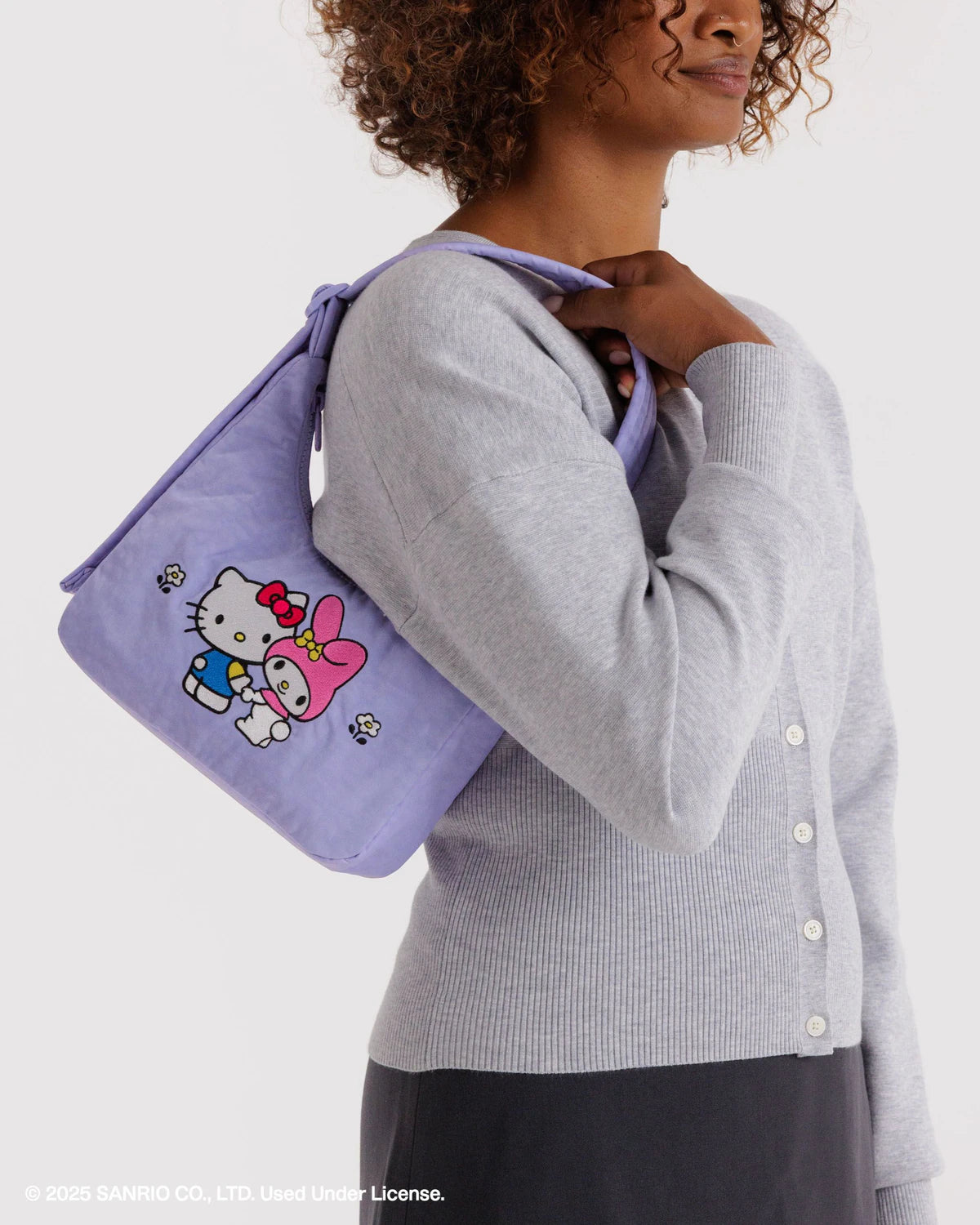 Mini Nylon Shoulder Bag Embroidered Hello Kitty & My Melody