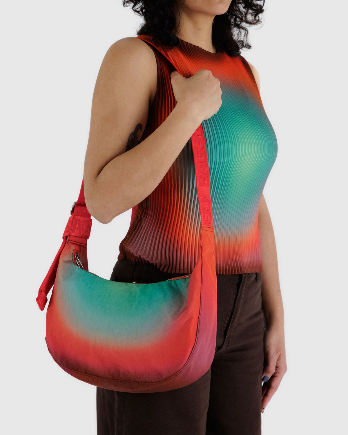 Medium Nylon Crescent Bag Rain