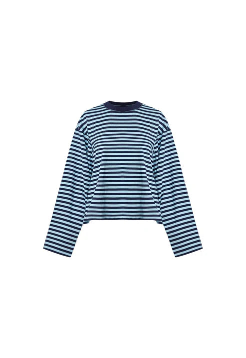BLOOM LONG SLEEVE NAVY SEA STRIPE