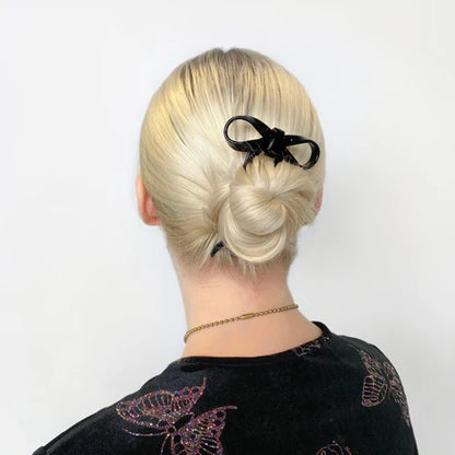 Bow Hairpinin Large Black