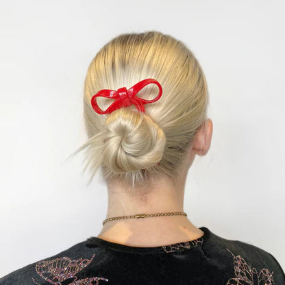 Bow Hairpinin Small Cherry