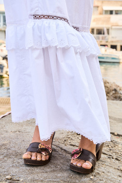 LA GÂTÉE – Mimi long white cotton romantic dress