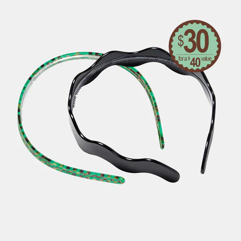 Wavy Black + Classic Andi Headband Bundle