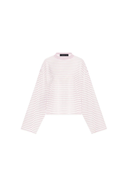 BLOOM LONG SLEEVE BLUSH STRIPE