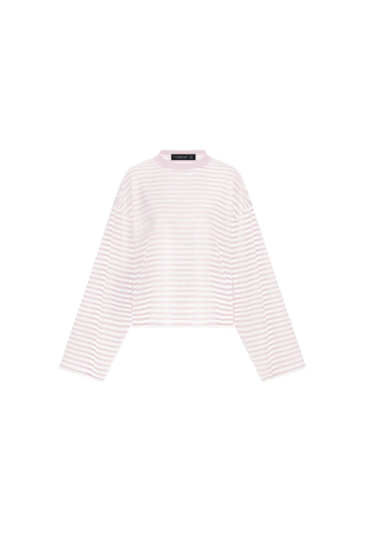 BLOOM LONG SLEEVE BLUSH STRIPE