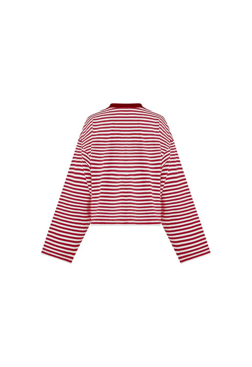 BLOOM LONG SLEEVE WINE STRIPE