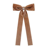 ICONIC VELVET BOW BARRETTE IN MOCHA MOUSSE