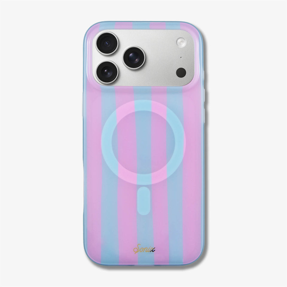Jelly Stripe MagSafe® Compatible iPhone Case - Blue / Pink