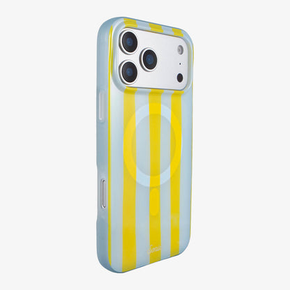 Jelly Stripe MagSafe® Compatible iPhone Case - Blue / Yellow