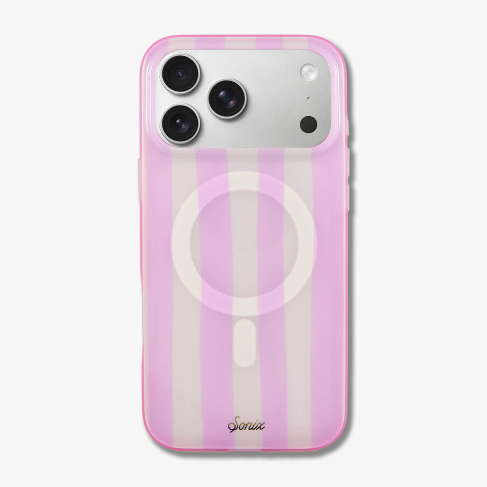 Jelly Stripe MagSafe® Compatible iPhone Case - Pink / Cream