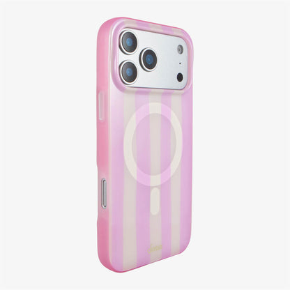 Jelly Stripe MagSafe® Compatible iPhone Case - Pink / Cream