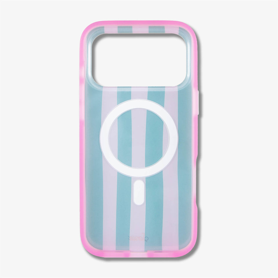 Jelly Stripe MagSafe Compatible iPhone Case - Pink / Green