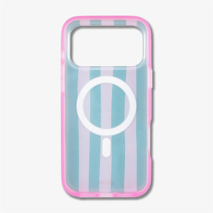 Jelly Stripe MagSafe Compatible iPhone Case - Pink / Green
