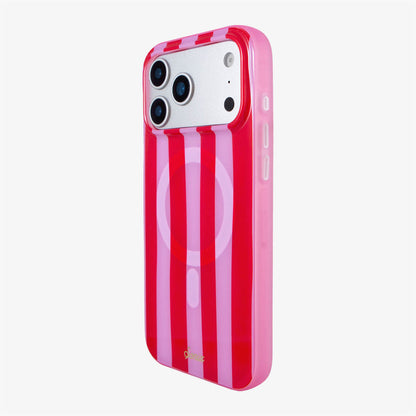 elly Stripe MagSafe® Compatible iPhone Case - Pink / Red