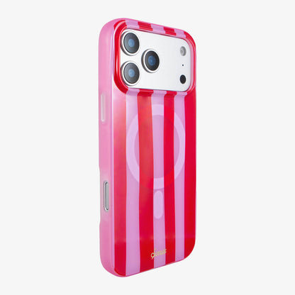elly Stripe MagSafe® Compatible iPhone Case - Pink / Red