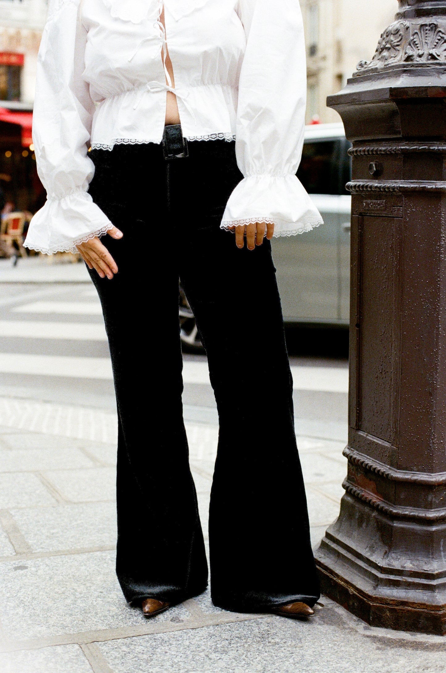 Monika white cotton blouse with English embroideries