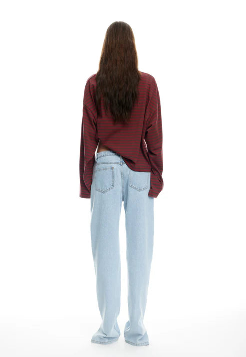BLOOM LONG SLEEVE CHOCOLATE WINE STRIPE