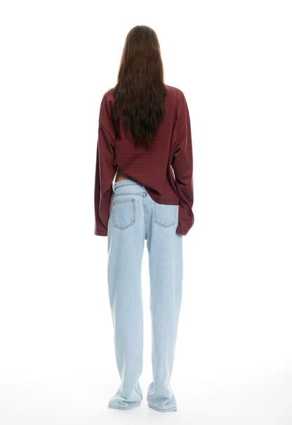 BLOOM LONG SLEEVE CHOCOLATE WINE STRIPE